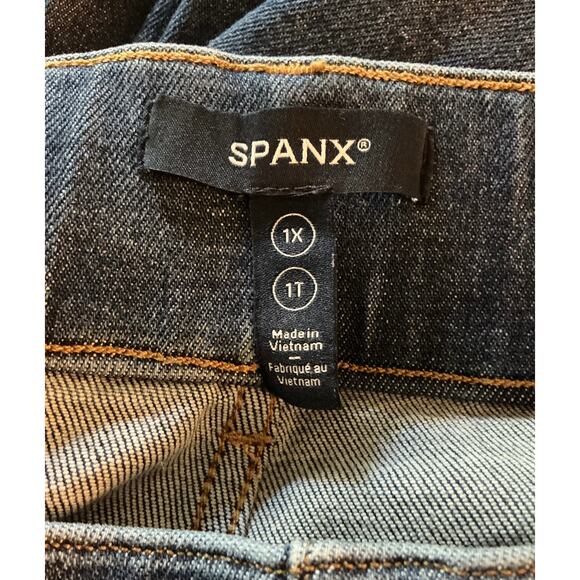 SPANX Flare Jeans =  Dark Wash Shaping High Rise Pull-On SZ 1xT SZ 14 - Picture 4 of 7